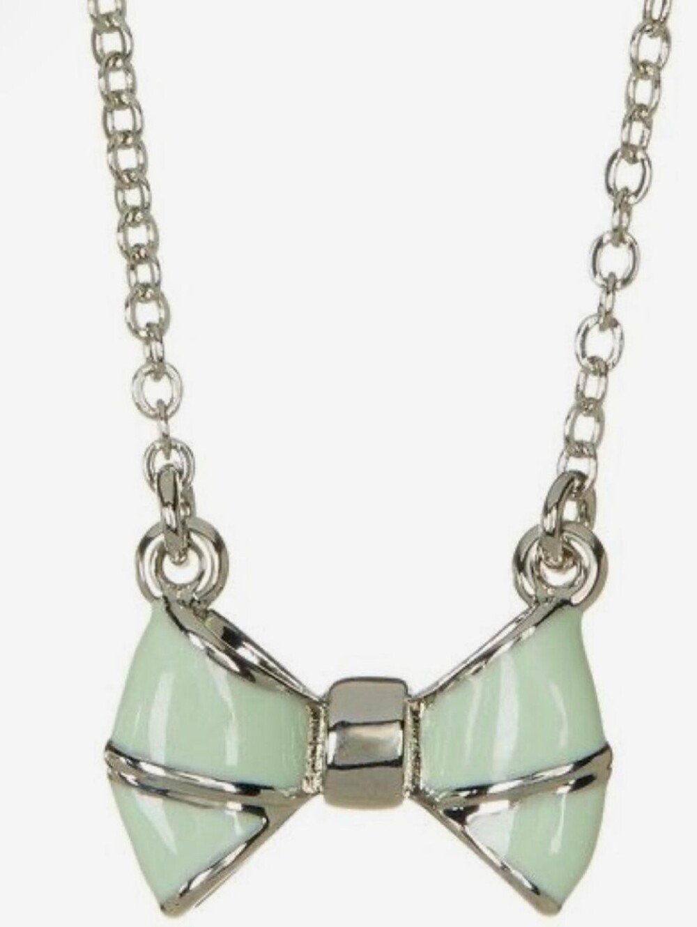 NWT Ted Baker Mint Enamel Bow Pendant Necklace
